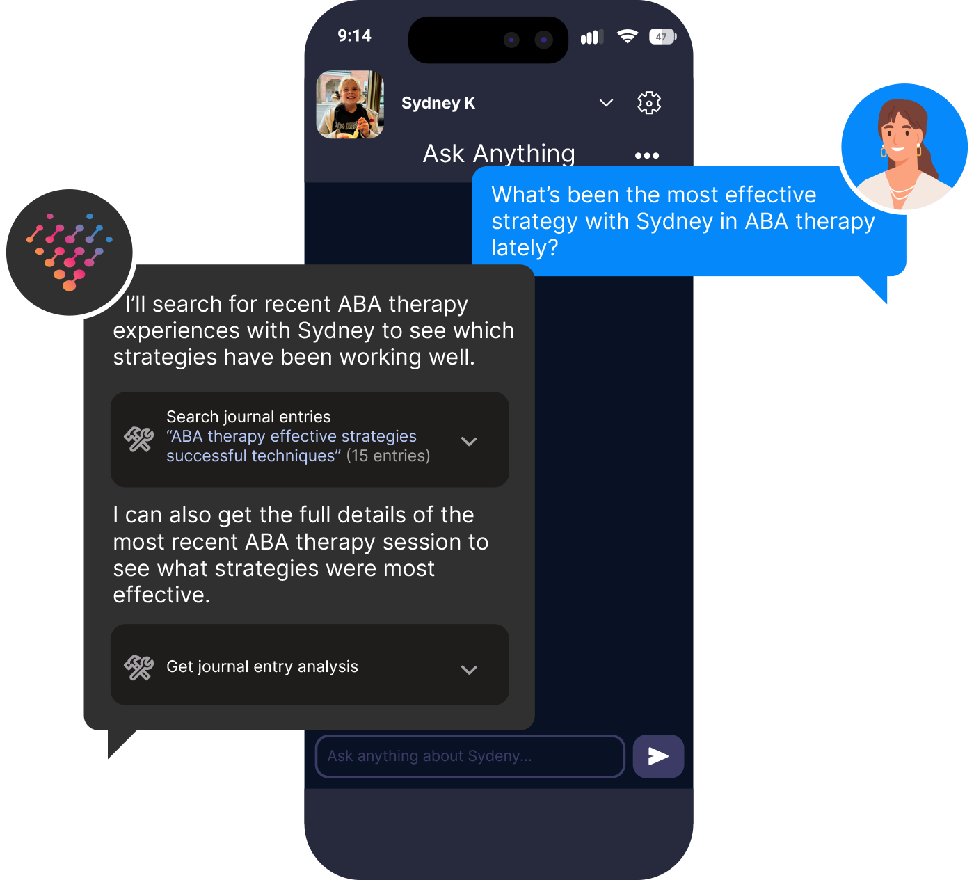 Asking the AI assistant about your child's data