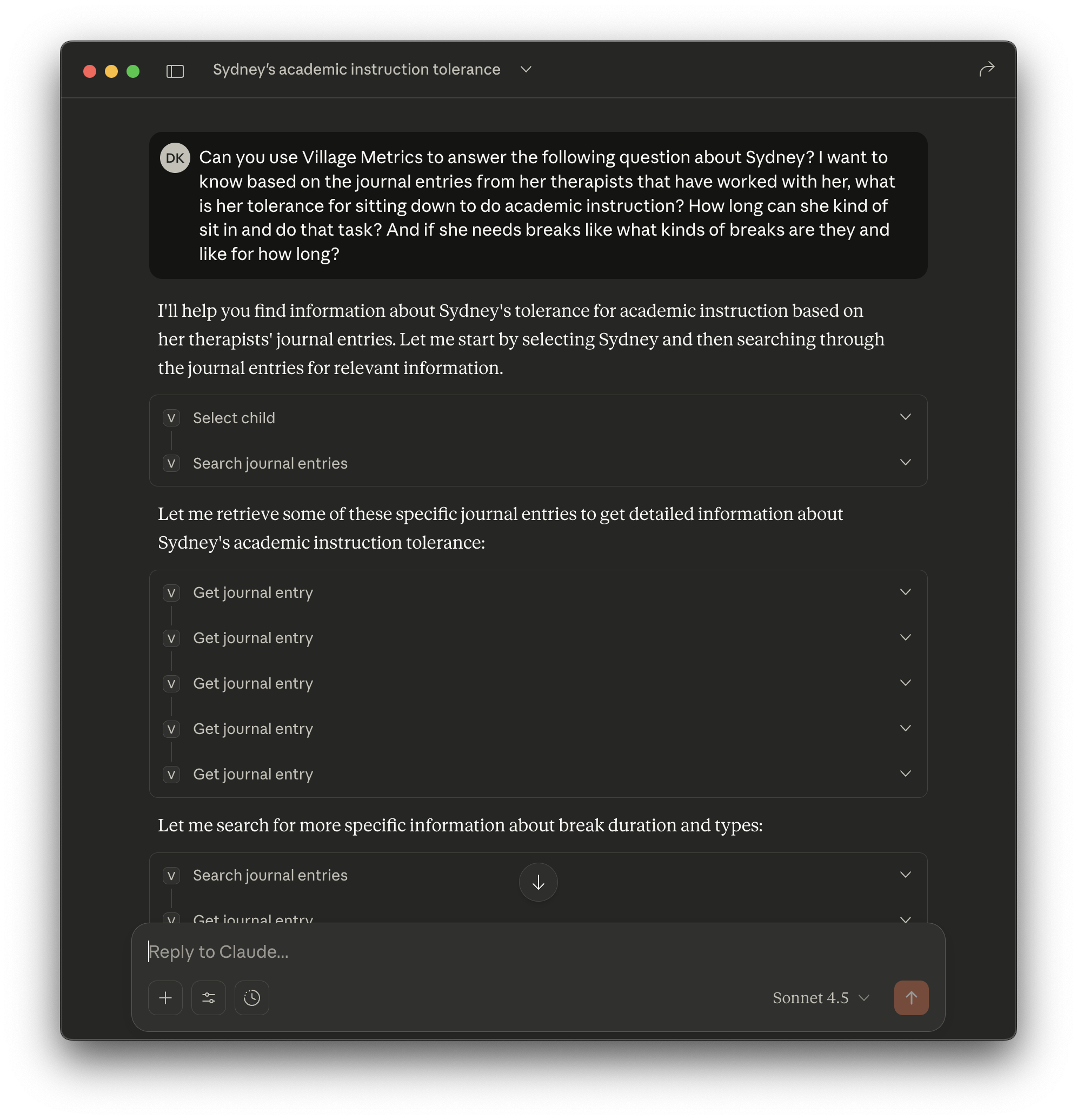 Exploring VillageMetrics data in Claude Desktop