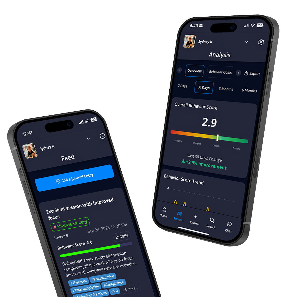 VillageMetrics app shown on two iPhones